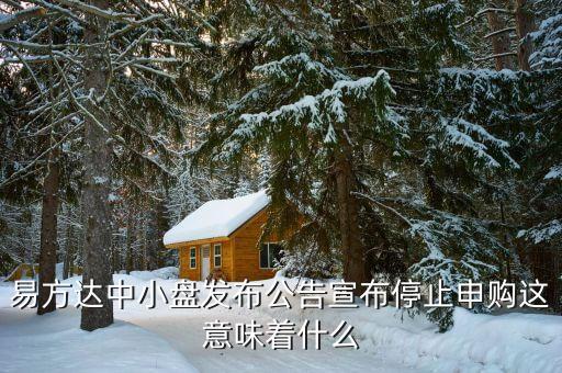 易方达中小盘发布公告宣布停止申购这意味着什么