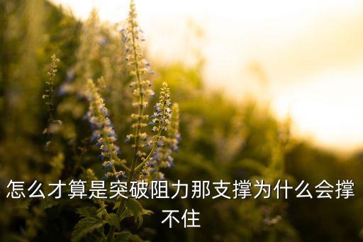 怎么才算是突破阻力那支撑为什么会撑不住