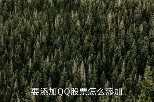 要添加QQ股票怎么添加