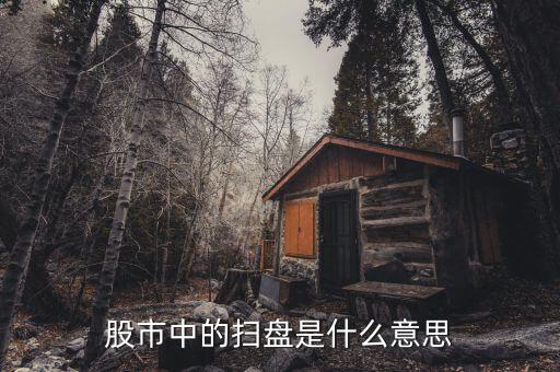股市中的扫盘是什么意思