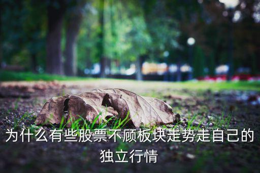 为什么有些股票不顾板块走势走自己的独立行情