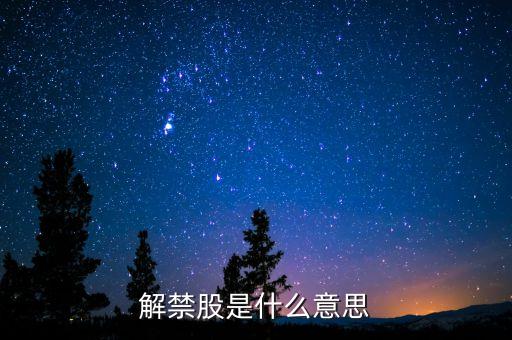 解禁股是什么意思