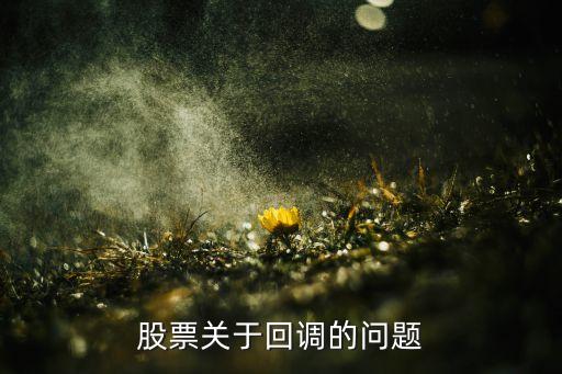 股票关于回调的问题