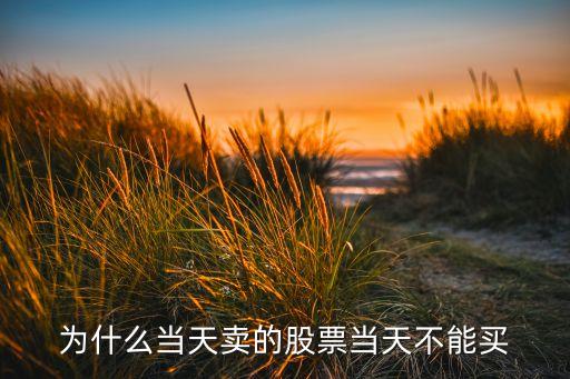 股票卖了为什么当天不能买，今天卖出的股票今天可以买吗
