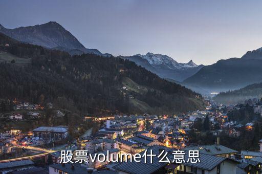 股票volume什么意思