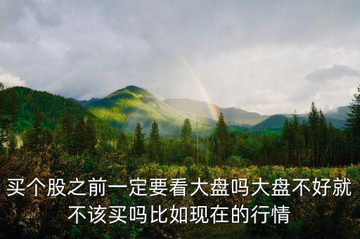 买个股之前一定要看大盘吗大盘不好就不该买吗比如现在的行情