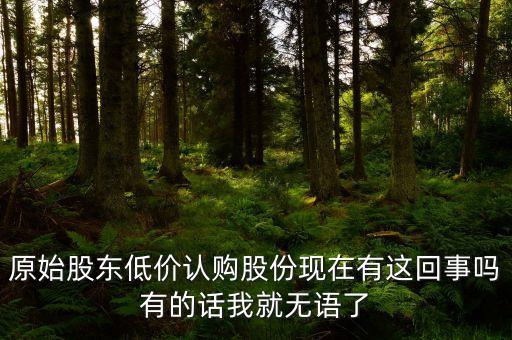 原始股东低价认购股份现在有这回事吗有的话我就无语了