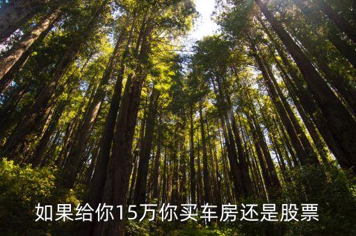 如果给你15万你买车房还是股票
