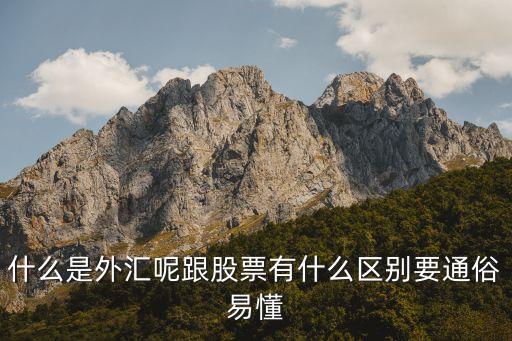 什么是外汇和股票的区别，什么是外汇呢跟股票有什么区别要通俗易懂