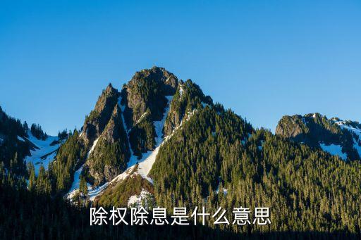 股票除股除息是什么意思，除权除息是什么意思