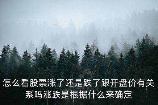 怎么看股票涨了还是跌了跟开盘价有关系吗涨跌是根据什么来确定