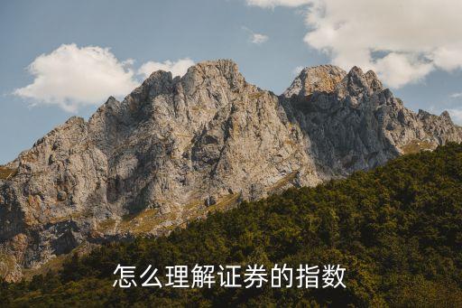 为什么股票里有券商指数，股票中的指数代表什么啊