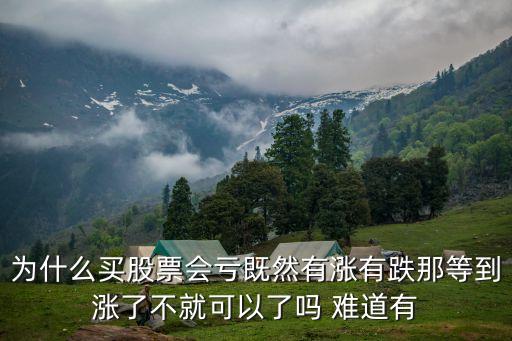 为什么买股票会亏既然有涨有跌那等到涨了不就可以了吗 难道有