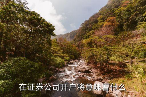 在证券公司开户将意味着什么