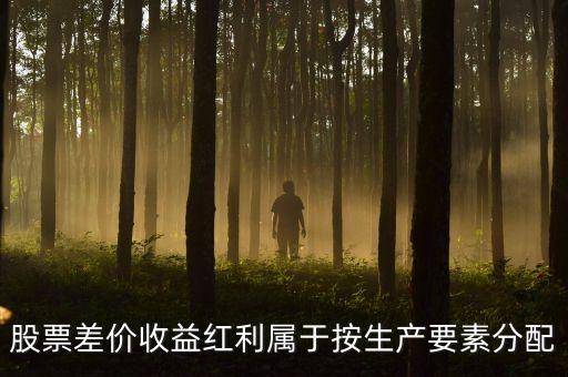 股票差价收益红利属于按生产要素分配
