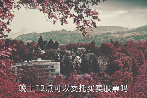 晚上12点可以委托买卖股票吗