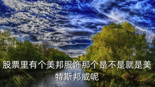 股票里有个美邦服饰那个是不是就是美特斯邦威呢