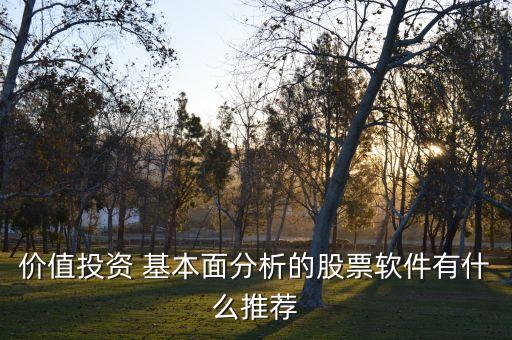 价值投资 基本面分析的股票软件有什么推荐