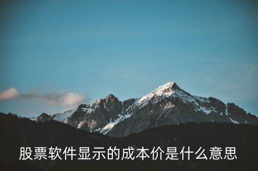 股票软件显示的成本价是什么意思