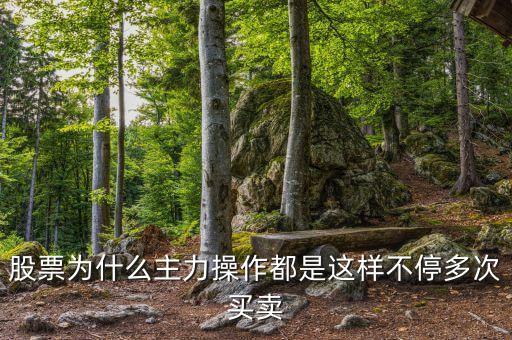 股票为什么主力操作都是这样不停多次买卖