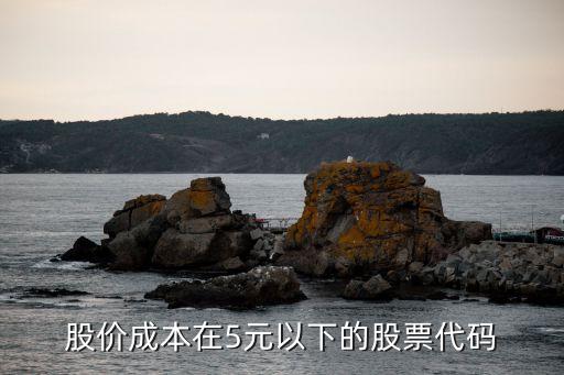股价成本在5元以下的股票代码