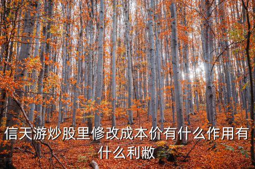 信天游炒股里修改成本价有什么作用有什么利敝