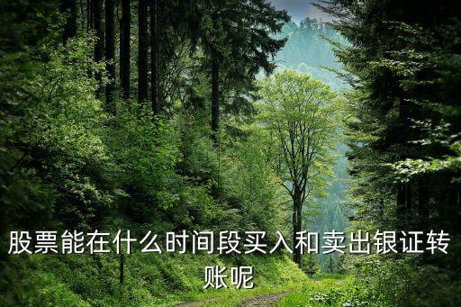 股票能在什么时间段买入和卖出银证转账呢