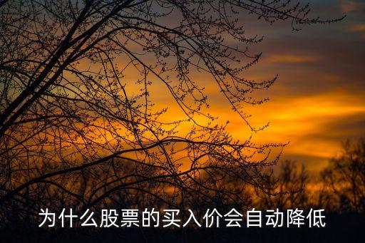 为什么股票一买就降，为什么股票的买入价会自动降低