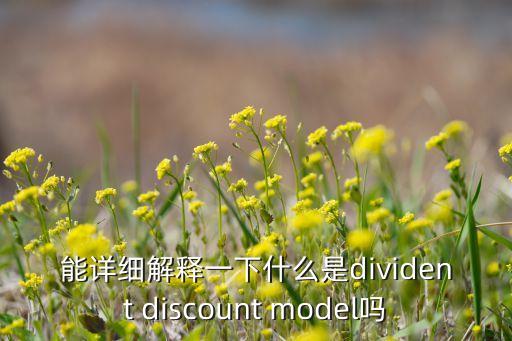 能详细解释一下什么是divident discount model吗