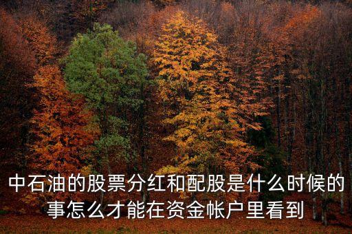 中石油的股票分红和配股是什么时候的事怎么才能在资金帐户里看到