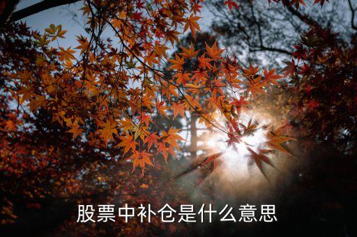股票中补仓是什么意思