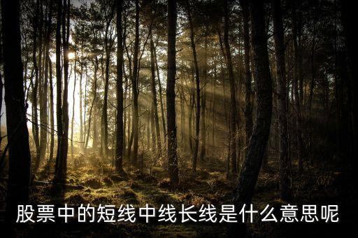 为什么说股票是长线的意思，股票长线投资是什么 意思啊拜托了各位 谢谢
