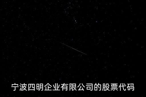 宁波四明企业有限公司的股票代码