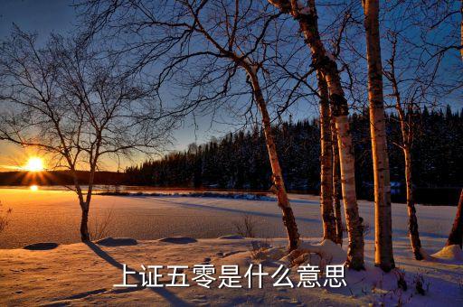 上证五零是什么意思