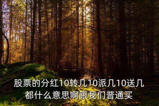 股票几派几是什么意思，股市中说的几送几再派几元 是什么意思别复制粘贴别人的帖子简单