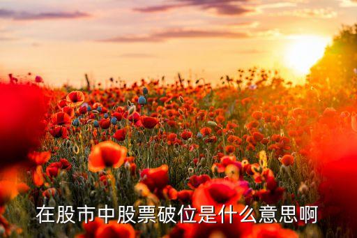 买股票破4是什么意思，买股票盈亏额是4是什么意思