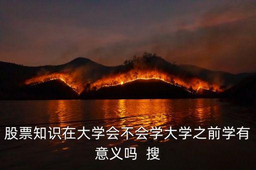 股票知识在大学会不会学大学之前学有意义吗  搜