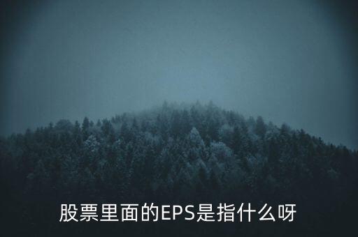 股票里面的EPS是指什么呀