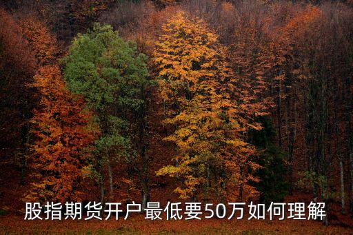 股指期货开户最低要50万如何理解