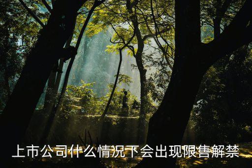 上市公司什么情况下会出现限售解禁