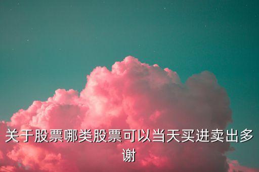 关于股票哪类股票可以当天买进卖出多谢