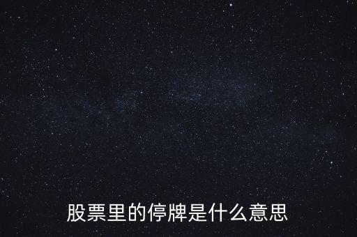 股票里的停牌是什么意思