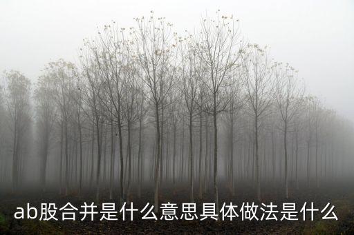 ab股合并是什么意思具体做法是什么