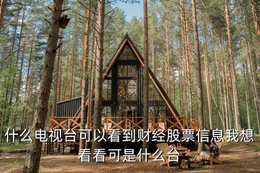 什么电视台可以看到财经股票信息我想看看可是什么台