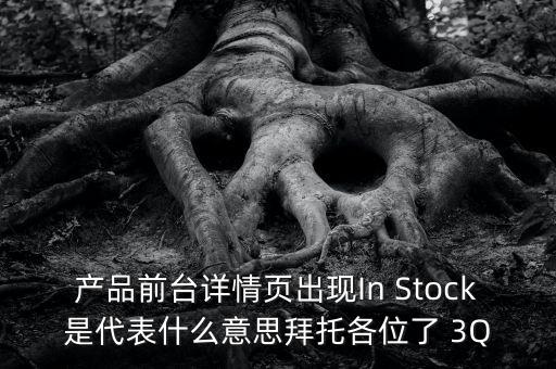 产品前台详情页出现In Stock是代表什么意思拜托各位了 3Q