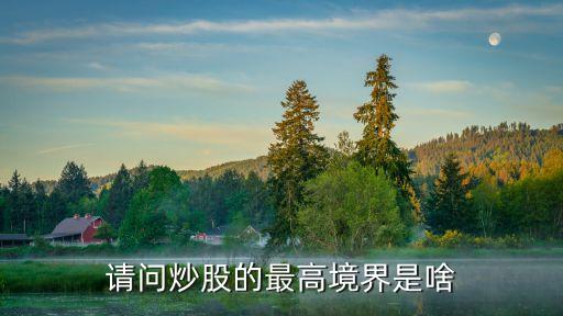 请问炒股的最高境界是啥