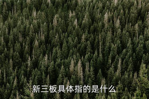 新三板具体指的是什么