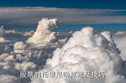 股票的托单是啥意思及技巧