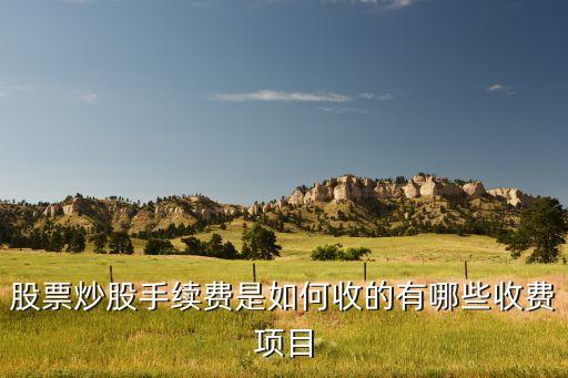 股票炒股手续费是如何收的有哪些收费项目