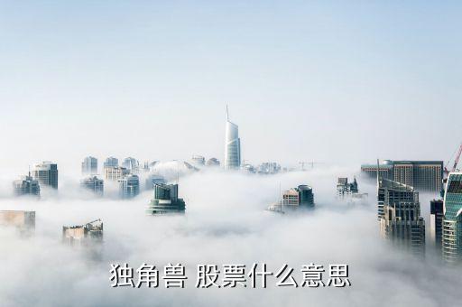 独角兽 股票什么意思